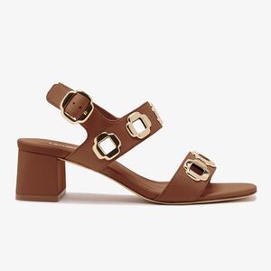 Larroude Milan Sandal In Caramel Leather